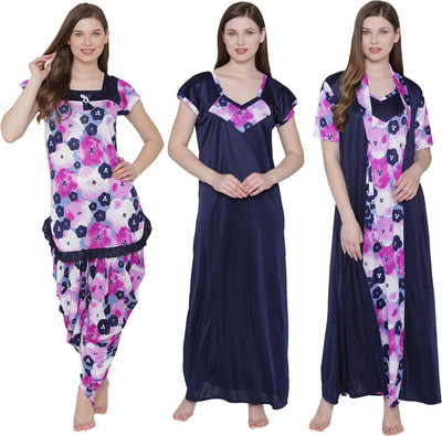 ROWENA Women Nighty Set(Multicolor)