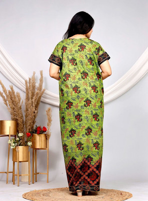 Geet Ethnica Women Nighty(Green)