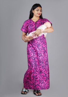 MKF Women Maternity/Nursing Nighty(Purple)