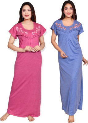 SHRI RADHEY FASHION Women Maternity/Nursing Nighty(Multicolor)