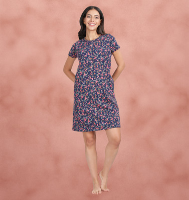 shyaway Women Nightdress(Blue)