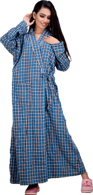 CLYMAA Women Nighty(Blue)