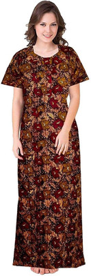 Arti fashion Women Nighty(Brown)