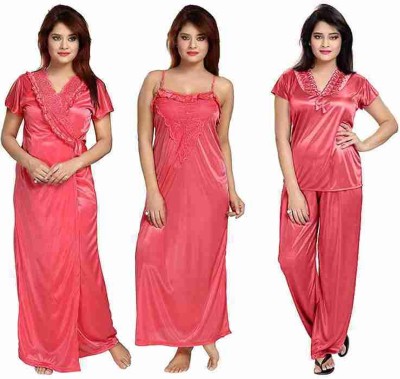 DIVYASTRI FASHION Women Nighty Set(Red)