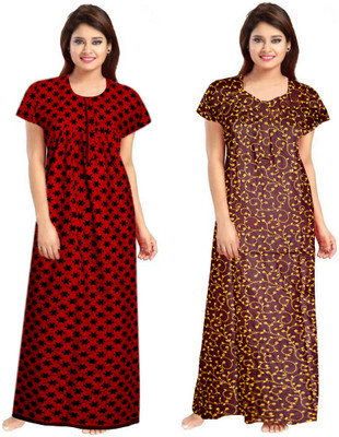 Vatatmaj Creations Women Nighty(Maroon)