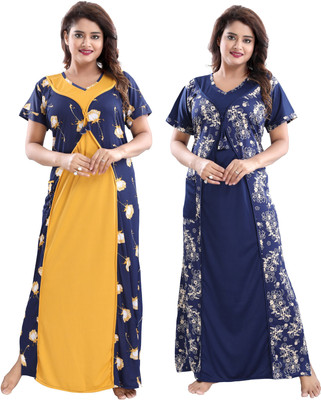 Babesa Women Nighty Set(Multicolor)