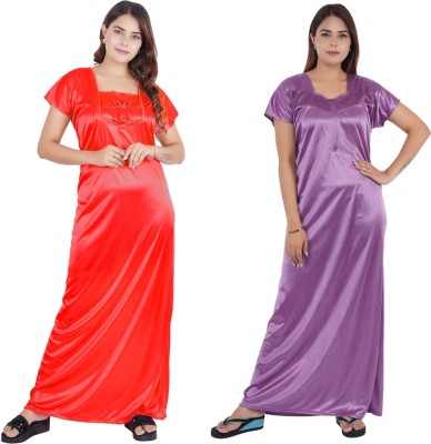 Hypex Women Nighty(Red, Purple)