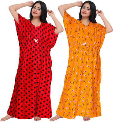 KrishvProducts Women Nighty(Multicolor)