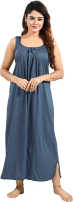 INNER BEATS Women Nighty(Dark Blue)