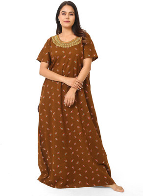Vardhana Women Nighty(Brown)