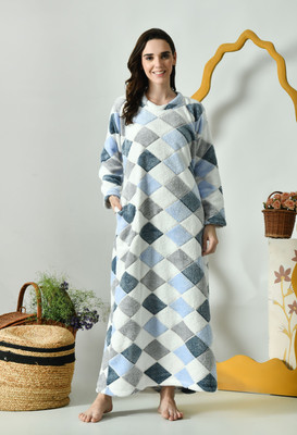 Dreamom Women Nighty(Blue)