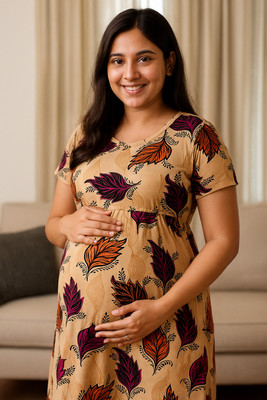 Juana Women Maternity/Nursing Nighty(Beige)