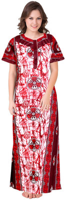 PR PINK ROYALL Women Nighty(Red)