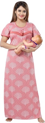 Shopping World Women Maternity/Nursing Nighty(Multicolor)