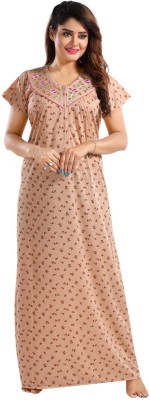 YAZIA Women Nighty(Pink, Beige)