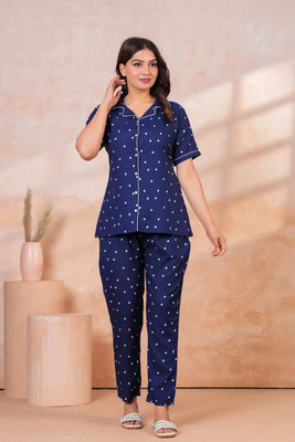 Gothda feb Women Nighty Set(Blue)