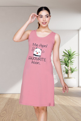 White Moon Women Nightdress(Multicolor)
