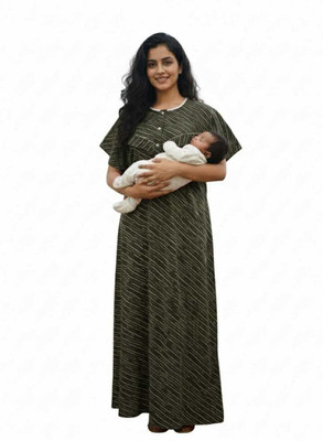 cuiteshop Women Nighty(Dark Green)