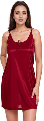 Joxcy Women Nightdress(Maroon)