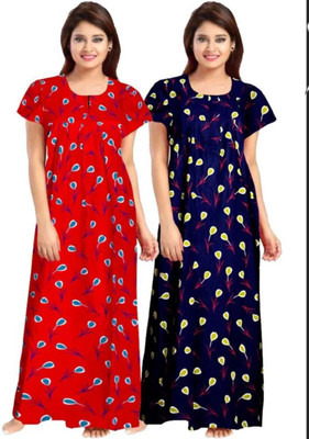 DreamBe Women Nighty(Red, Blue)