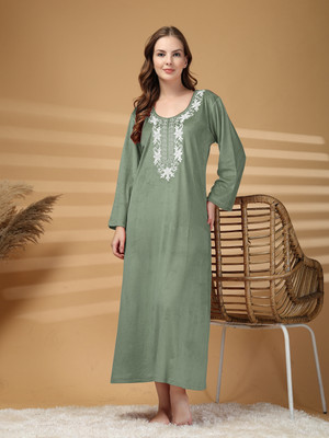 Klotthe Women Nightdress(Light Green)