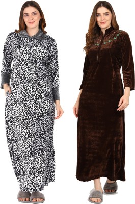 LRT Women Nighty with Robe(Brown)