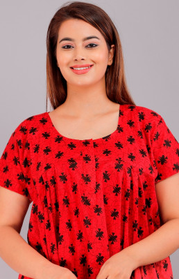 RR CREATION Women Nighty(Red)