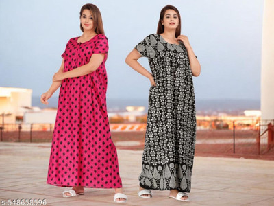 Kirtikurties Women Nighty(Multicolor)