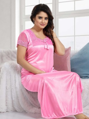 LIFE-TALE Women Nighty(Pink)