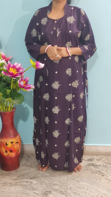 Sampriti Women Maternity/Nursing Nighty(Brown)