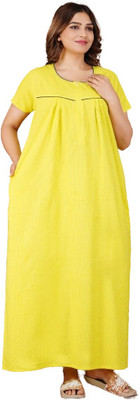 Ishu fashion Women Nighty(Green)