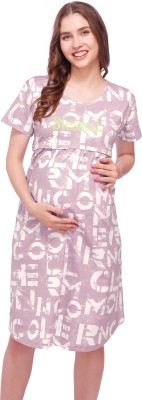 LOTIK Women Maternity/Nursing Nighty(Pink)