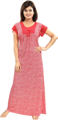 SHOPPING STATION Women Nighty(Pink)