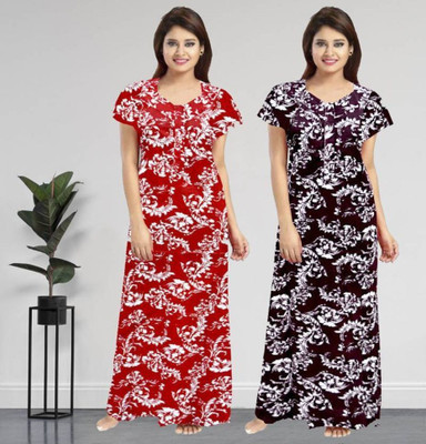 KrishvProducts Women Nighty(Multicolor)