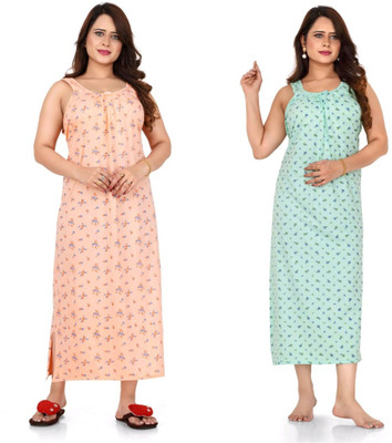 v naitikkumar Women Nighty(Multicolor)