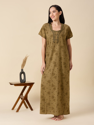 Nightspree Women Nighty(Yellow)