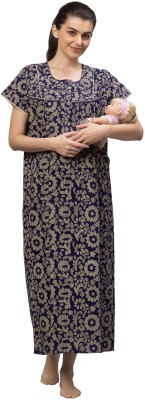 AV2 Women Maternity/Nursing Nighty(Dark Blue)