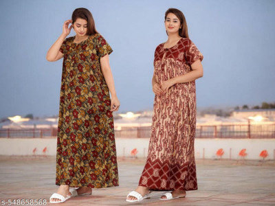 Hitisha Enterprises Women Nighty(Multicolor)