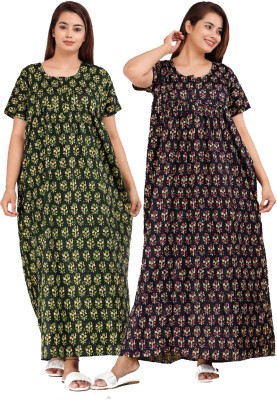 impression Women Nighty(Green, Blue)