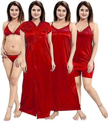 SARR Women Nightdress(Red)