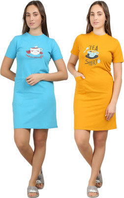 megaska Women Nighty Set(Multicolor)