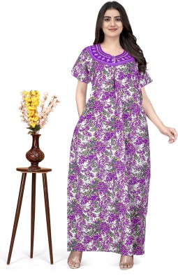 Vinayak Women Nighty(Purple)