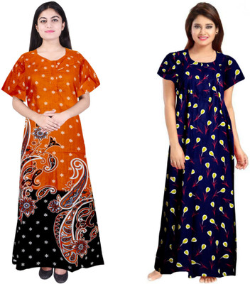 PMK FASHION Women Nighty(Multicolor)