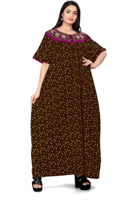 Vinayak Women Nighty(Brown)