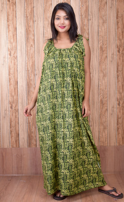 CLYMAA Women Nighty(Light Green)