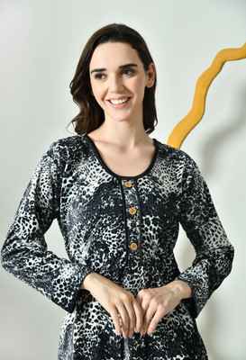 Dreamom Women Nighty(Black)