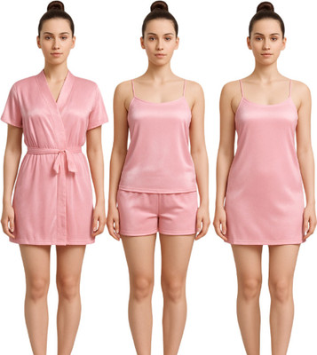 Colorblush Women Nighty Set(Pink)