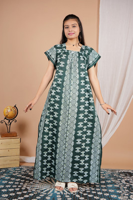 Priyanka Creation Women Nighty(Green)