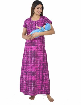 Negen Women Maternity/Nursing Nighty(Purple)