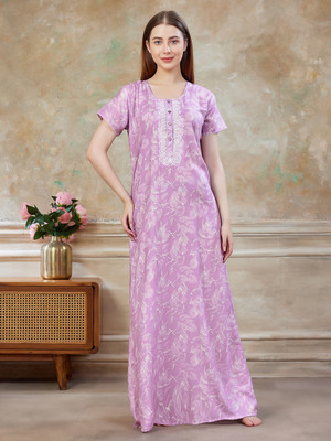 Sand Dune Women Nighty(Purple)